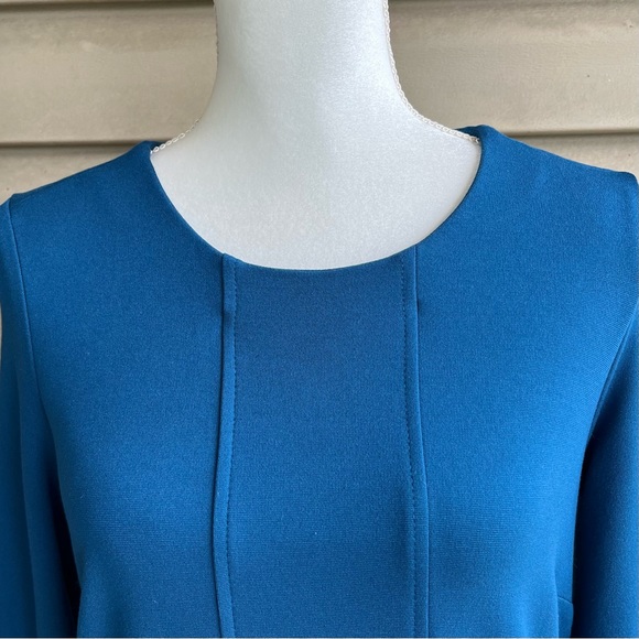 •J.Jill• Ponte Knit Teal Blue Shift Dress‎ - Size Small - Picture 3 of 9